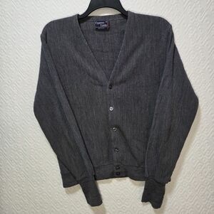 Cypress Links Men's Medium Gray Button Front Cardigan, Made In America